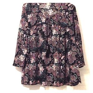 NWOT Eyeshadow Paisley Blouse